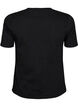 Katoenen T-shirt met golvende contrasterende randen, Zwart, Packshot image number 1