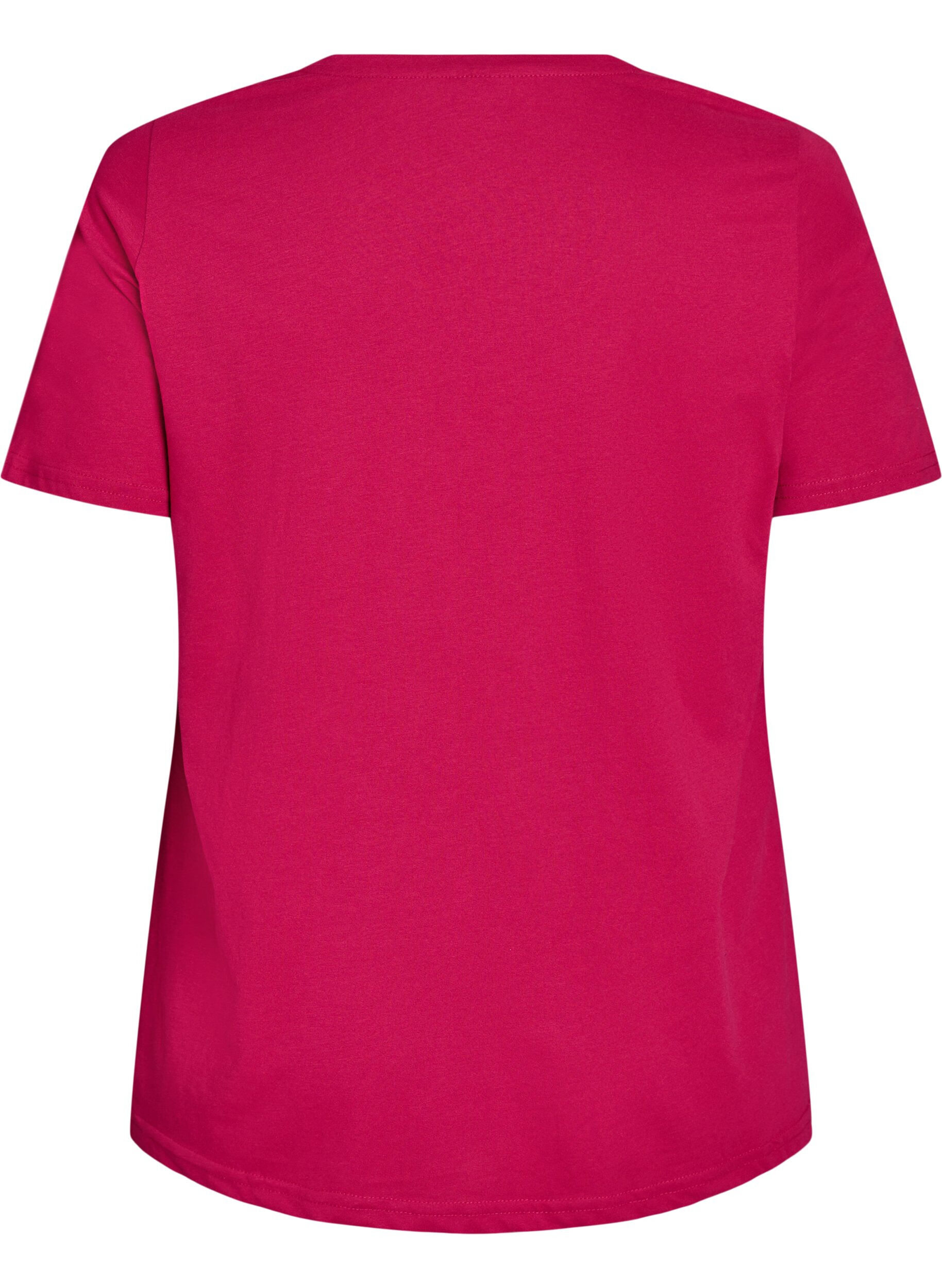 Zizzi T-shirt met print, Rood, Packshot image number 1
