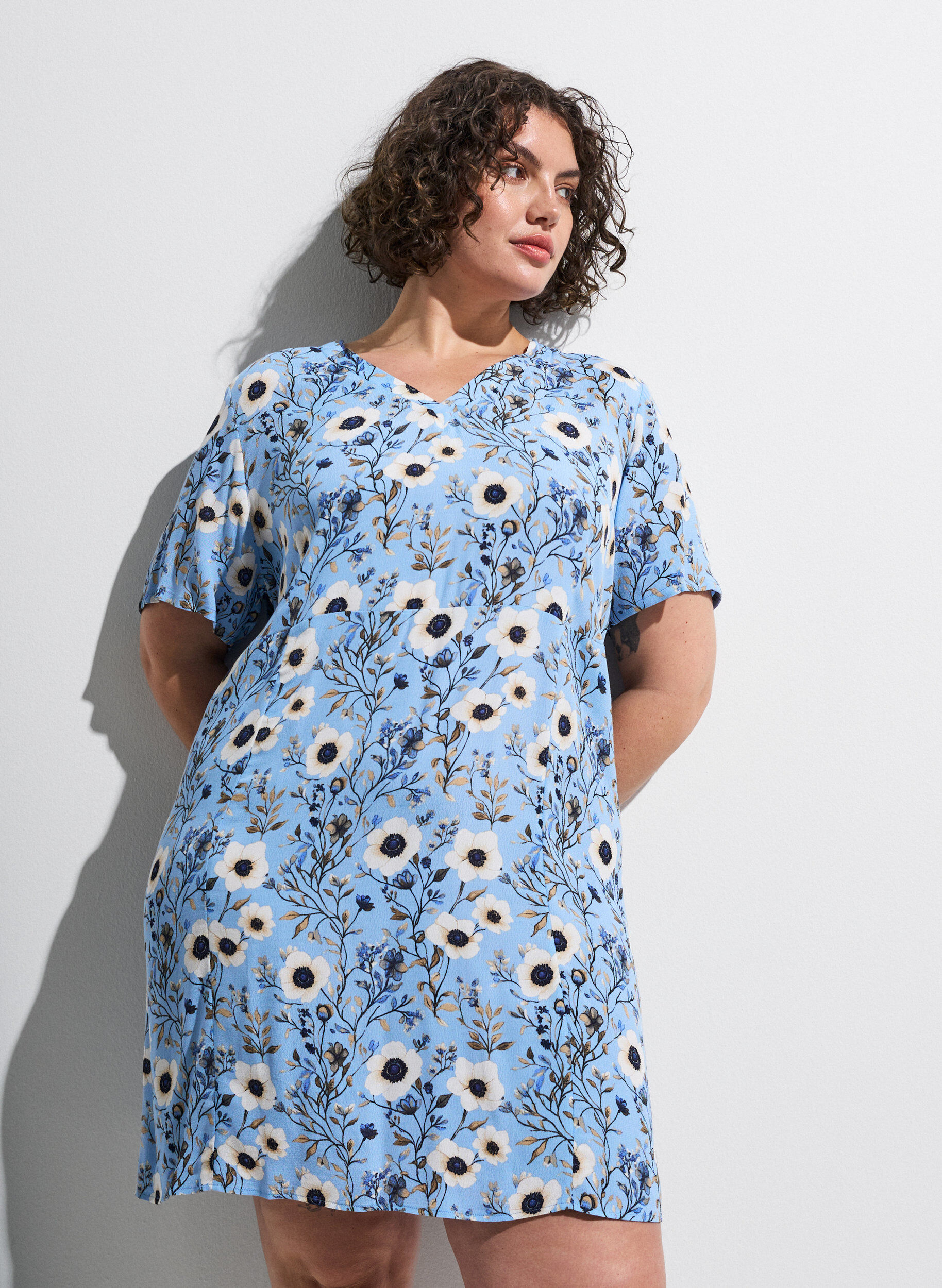 Korte jurk met bloemenprint