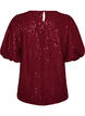 Blouse met pailletten en ballonmouwen, Rood, Packshot image number 1