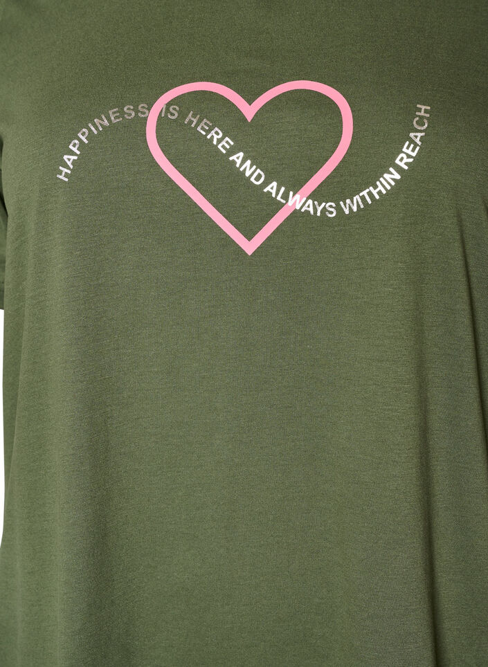 T-shirt met motief, Groen, Packshot image number 2