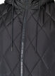 Halflang gewatteerd gilet met capuchon, Zwart, Packshot image number 2