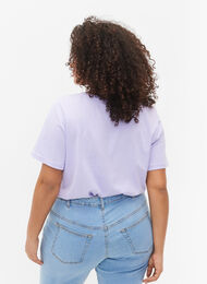 Katoenen t-shirt met ronde hals en opdruk, Lavender W. Love, Model