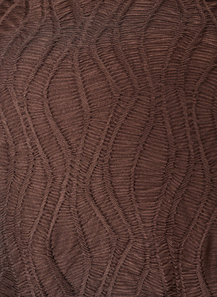 Blouse met textuur en 3/4 mouwen, Bruin, Packshot image number 2