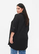 Lang effen overhemd van viscose, Black, Model image number 1