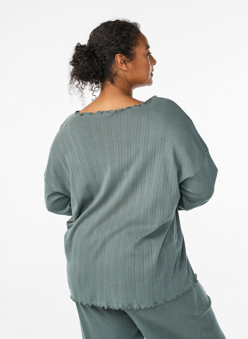 Nachtjapon in biologisch katoen, Groen, Model image number 2