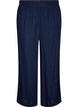 Wijde linnen en viscose broek, Blauw, Packshot image number 0