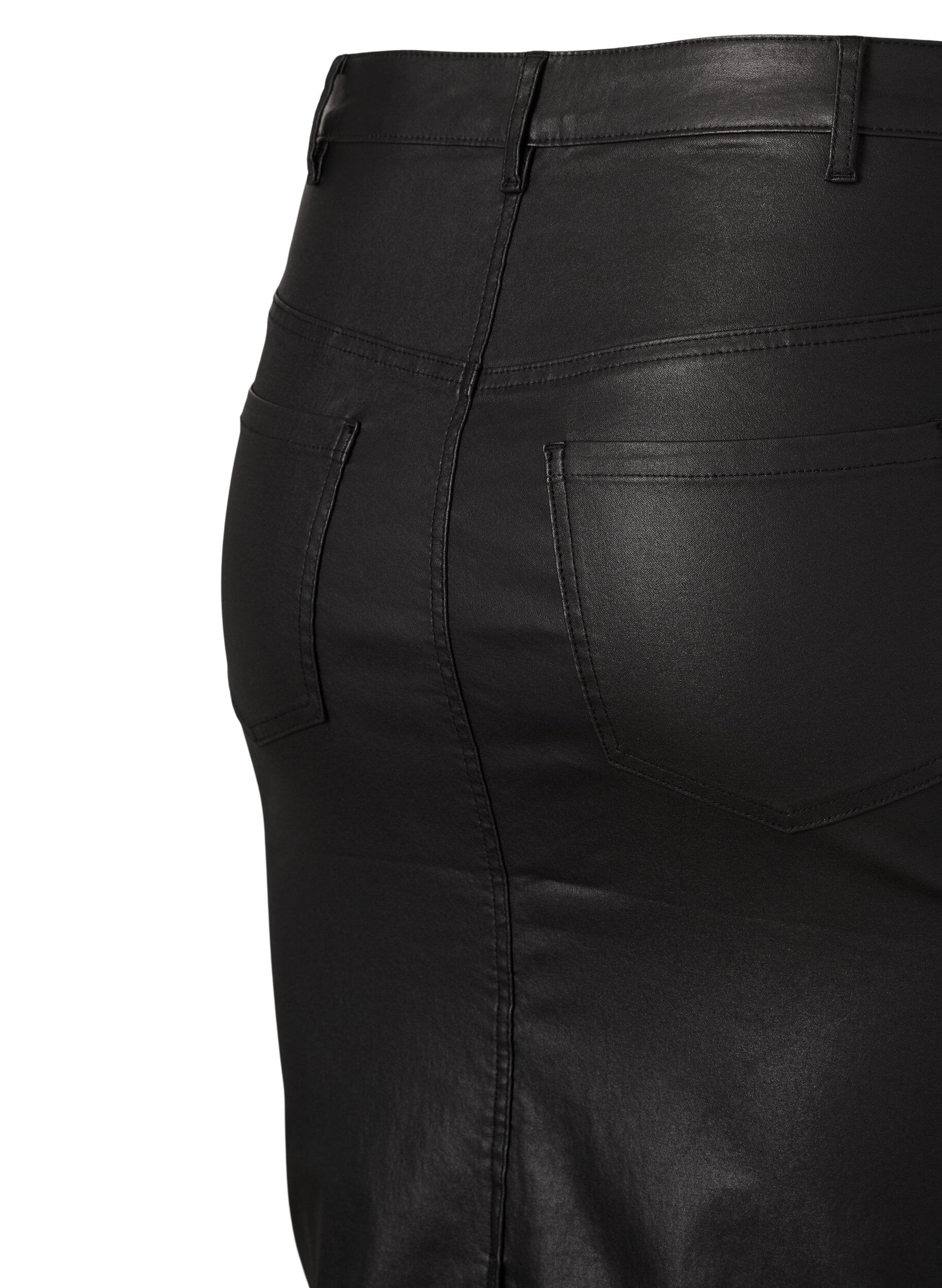 Zizzi Gecoate rok met split, Black, Packshot image number 2
