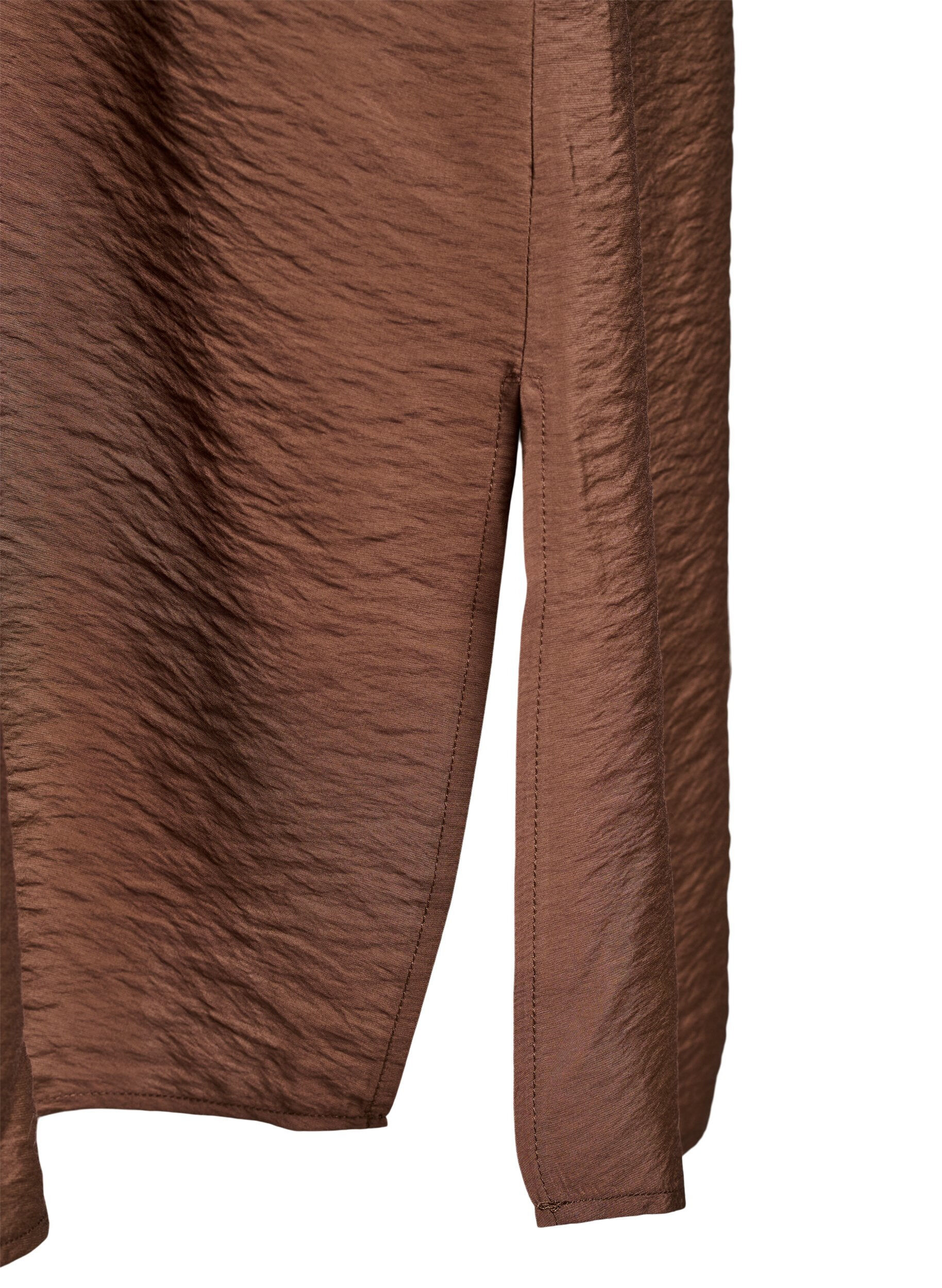 Zizzi Jurk met V-hals van viscose, Bruin, Packshot image number 3