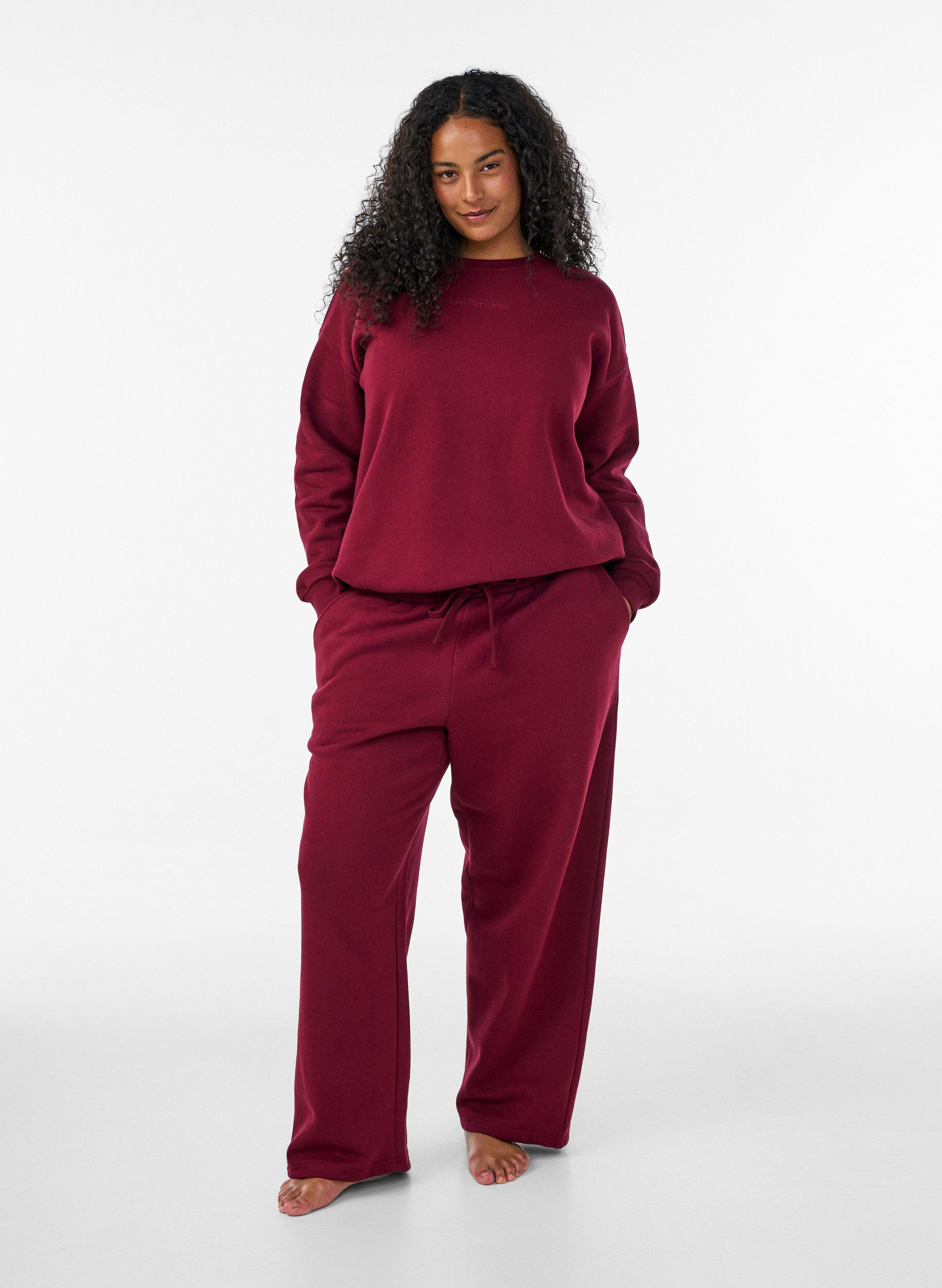 ZizziJoggingbroek met zakken, Rood, Model image number 0