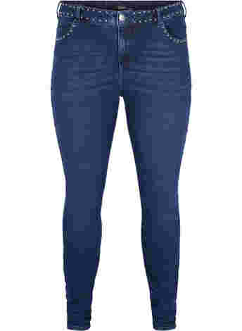 Super slanke Amy jeans met klinknagels