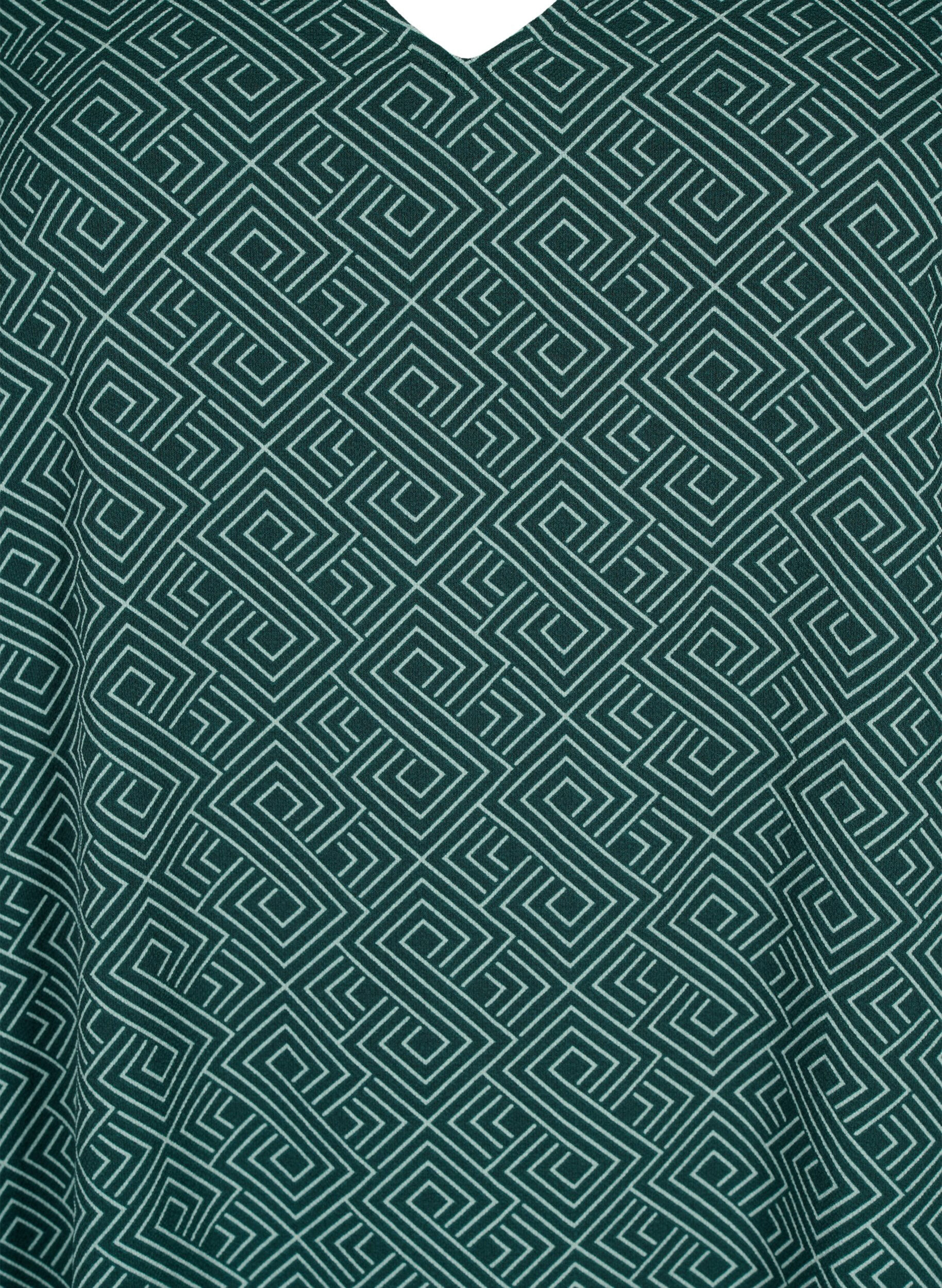 Zizzi Jurk met V-hals en print, Scarab Graphic AOP, Packshot image number 2