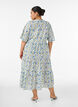 Katoenen midi jurk met bloemenprint, Blauw, Model image number 1