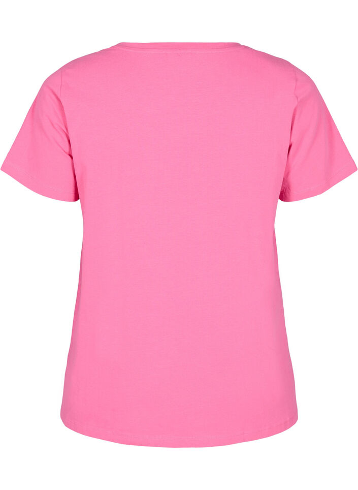 Effen basic T-shirt van katoen, Roze, Packshot image number 1