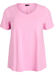 Effen basic katoenen T-shirt, Roze