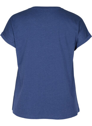 T-shirt met mix van katoen, Twilight Blue Mel., Packshot image number 1