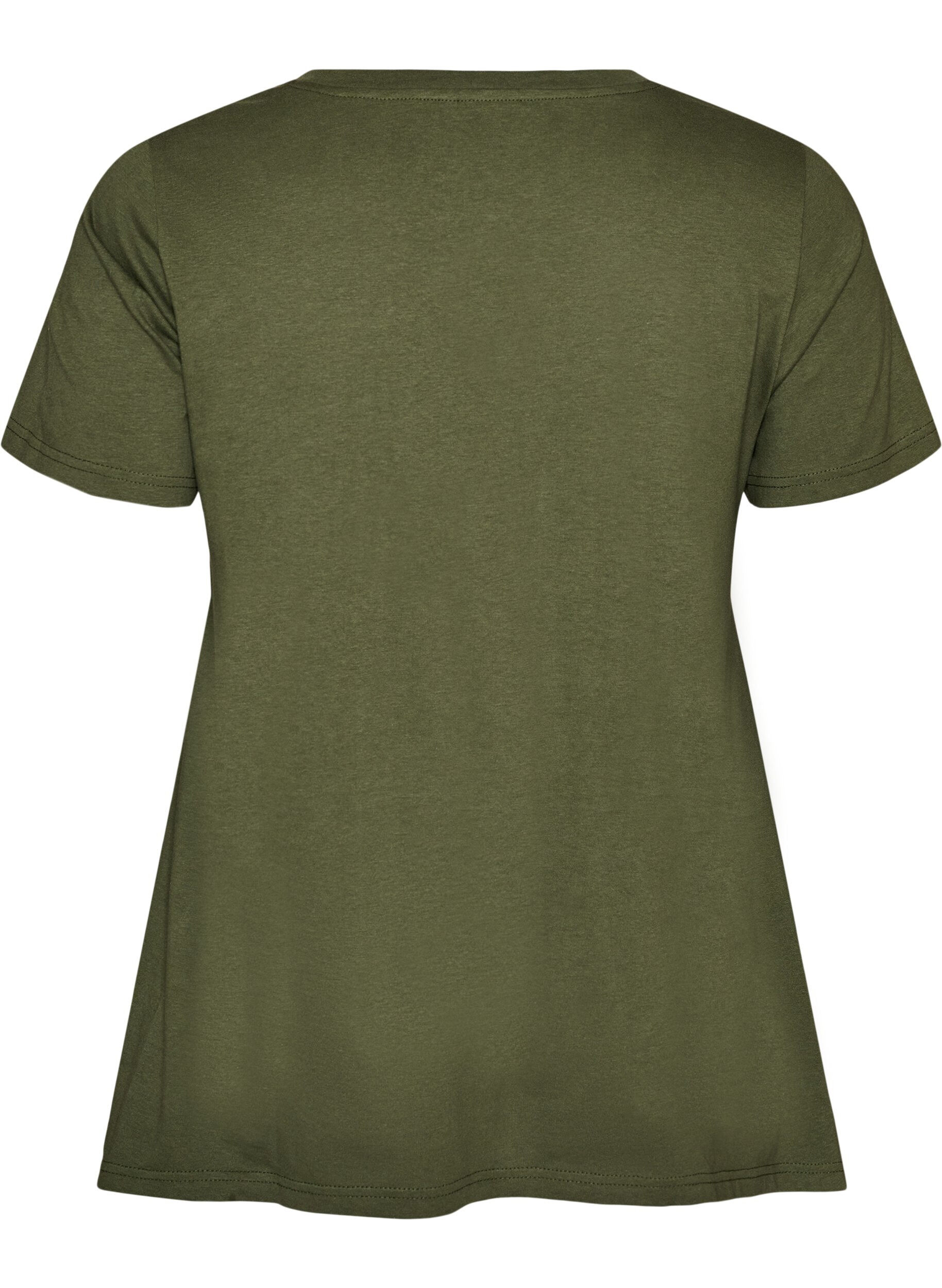ZizziT-shirt met ronde hals en A-lijn vorm, Groen, Packshot image number 1