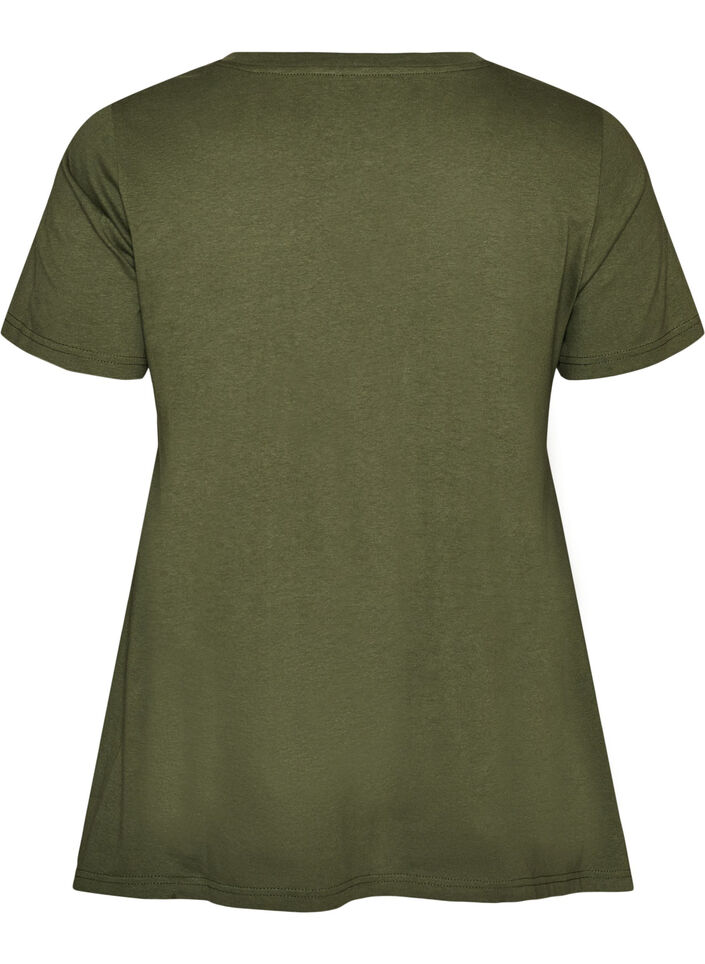 T-shirt met ronde hals en A-lijn vorm, Groen, Packshot image number 1