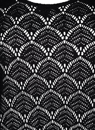 Crochet Blouse met 3/4 mouw, Black, Packshot image number 2