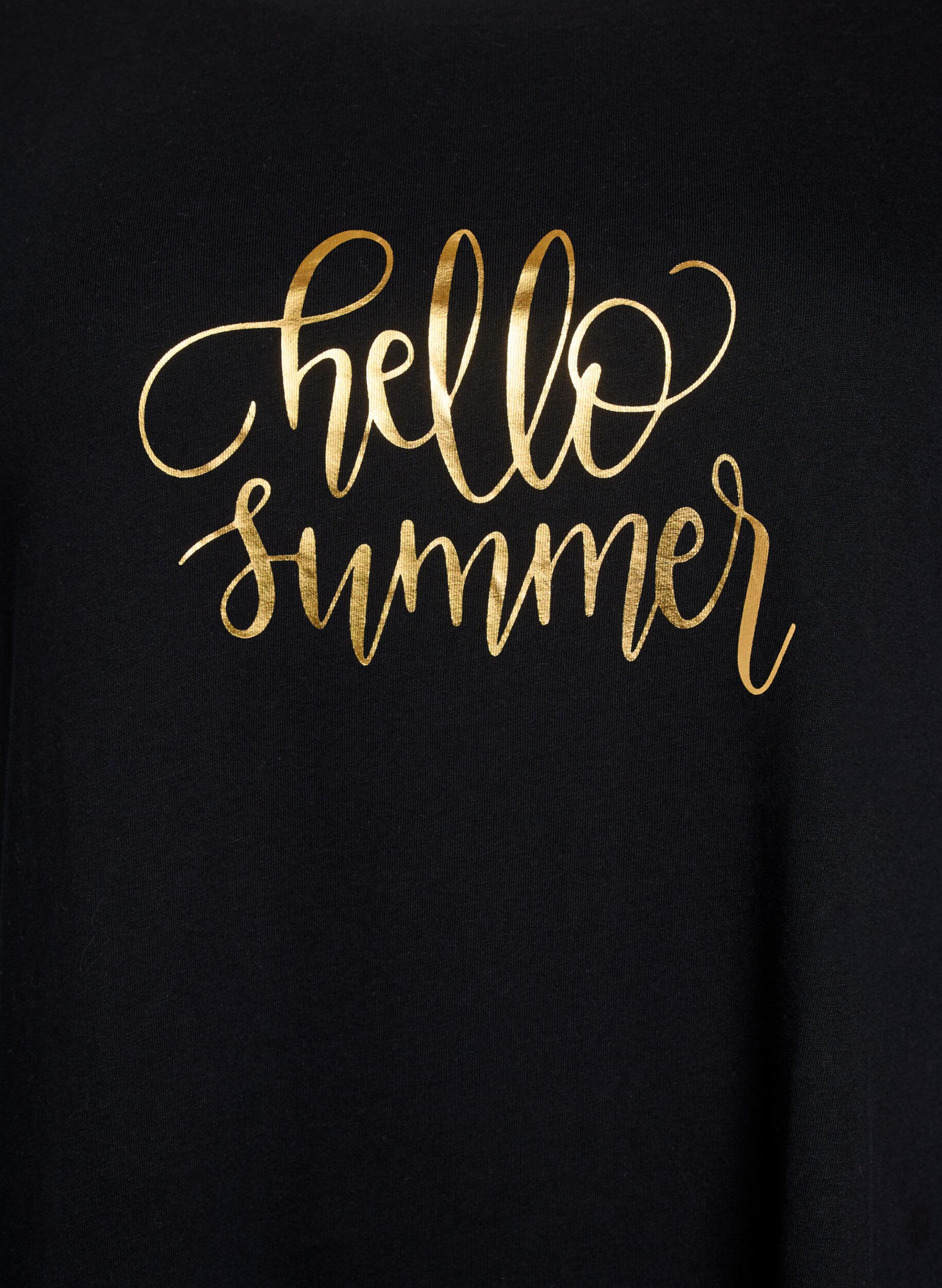 Zizzi T-shirt met ronde hals en A-lijn vorm, Zwart, Packshot image number 2