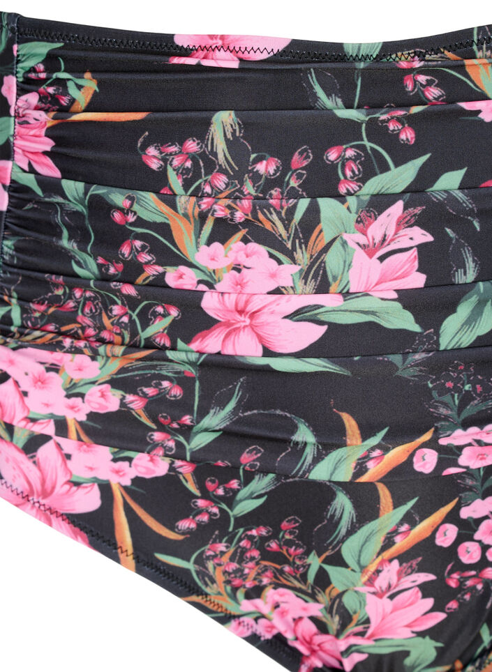 Bikinibroekje met extra hoge taille en print, Roze, Packshot image number 2