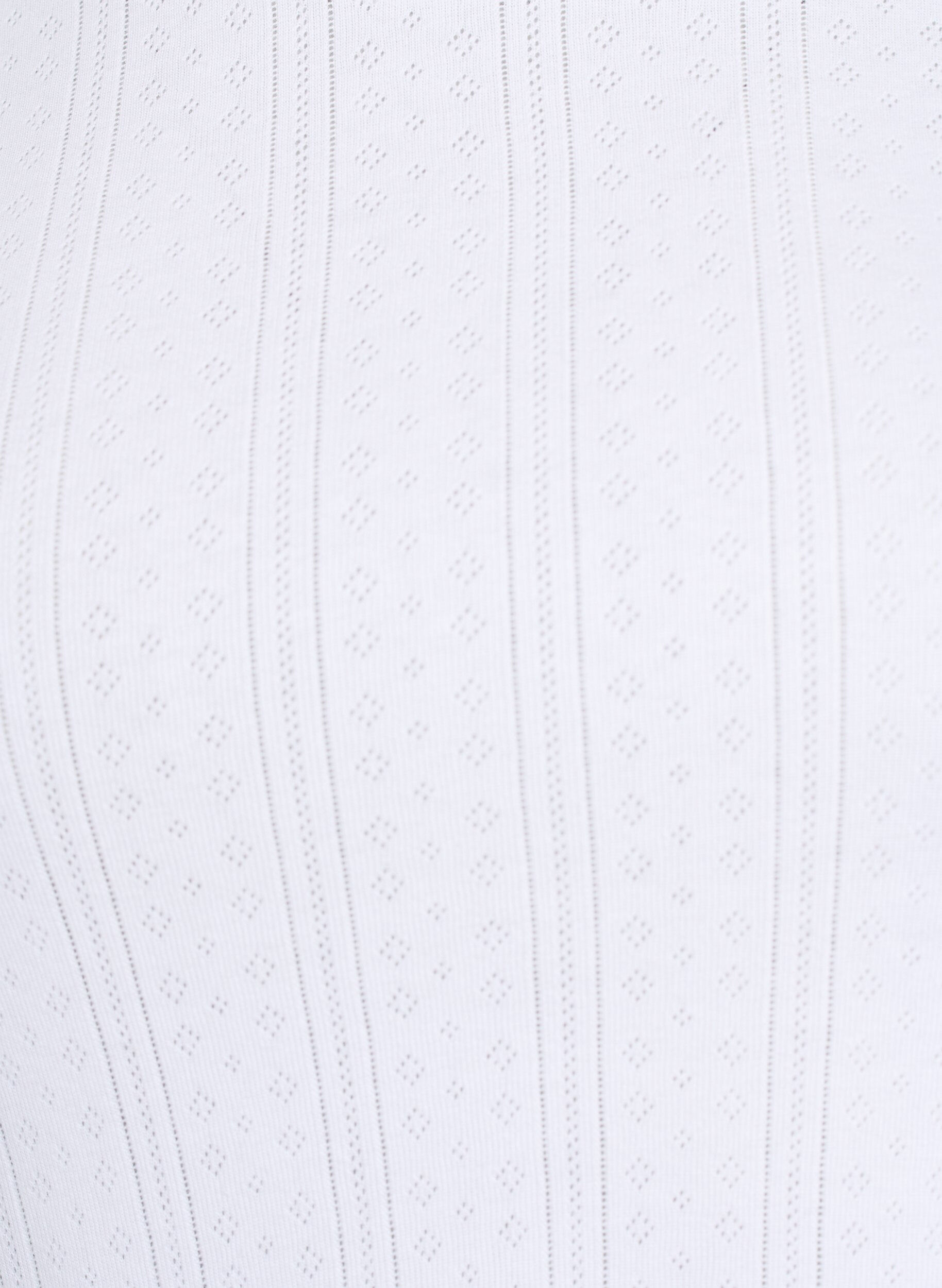 Zizzi T-shirt van katoen met gaatjesborduursel, Wit, Packshot image number 2