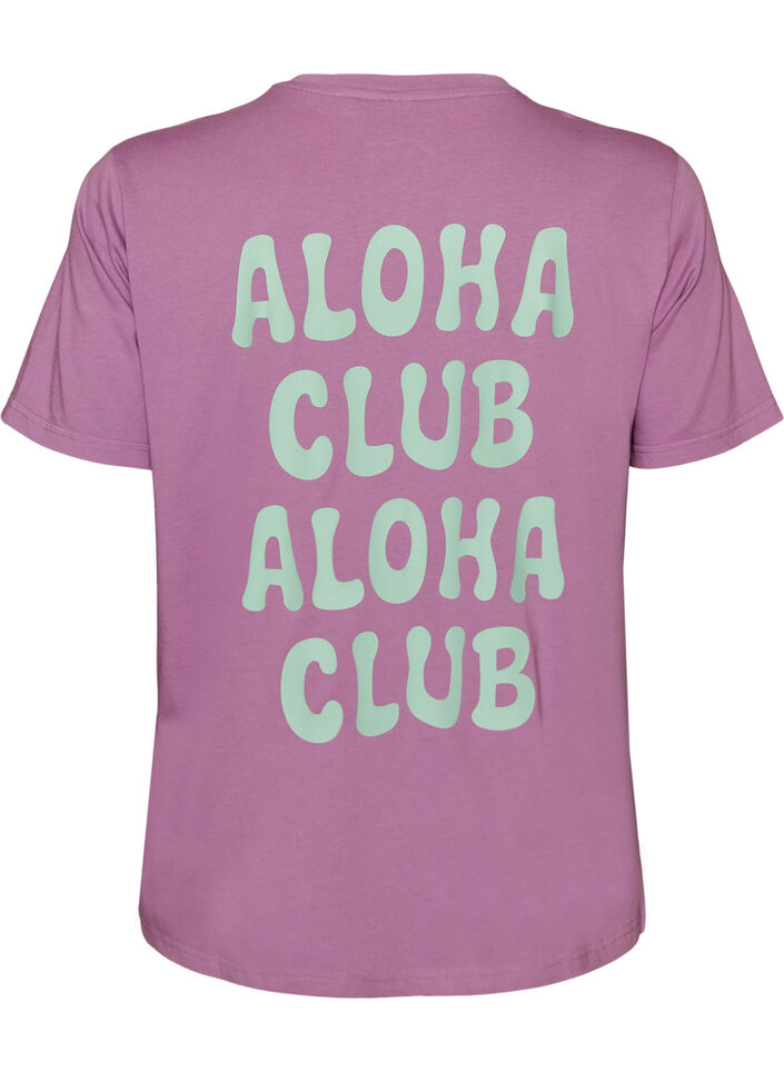 T-shirt van biologisch katoen met print op de rug, Roze, Packshot image number 1