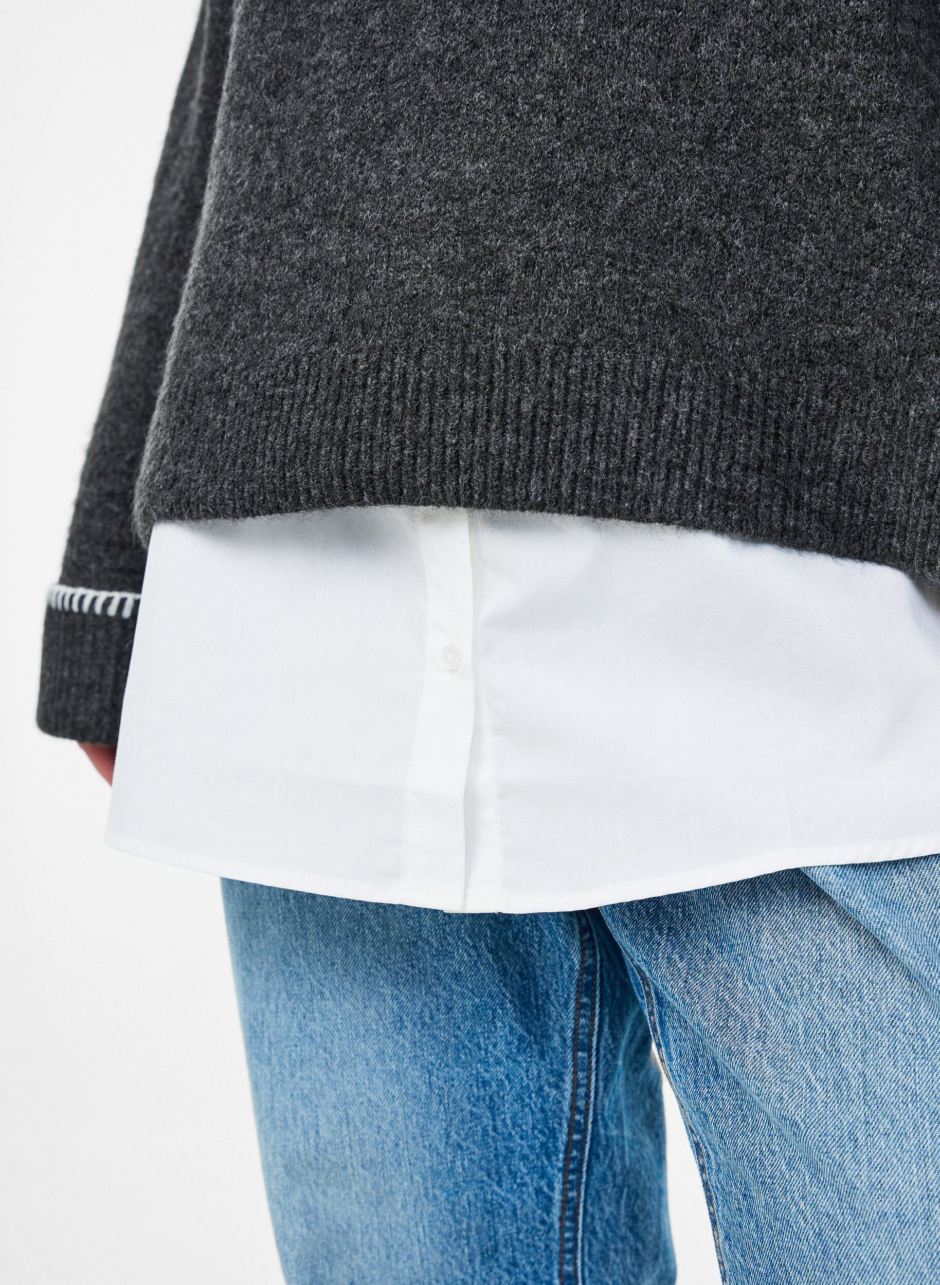 Zizzi Shirtextender in 100% katoen, Wit, Model image number 3