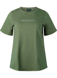 T-shirt van biologisch katoen met tekst, Thyme SERENITY