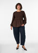 Blouse met smock en lange mouwen, Bruin, Model image number 1
