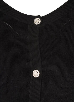 Gebreid vest met ballonmouwen, Black, Packshot image number 2