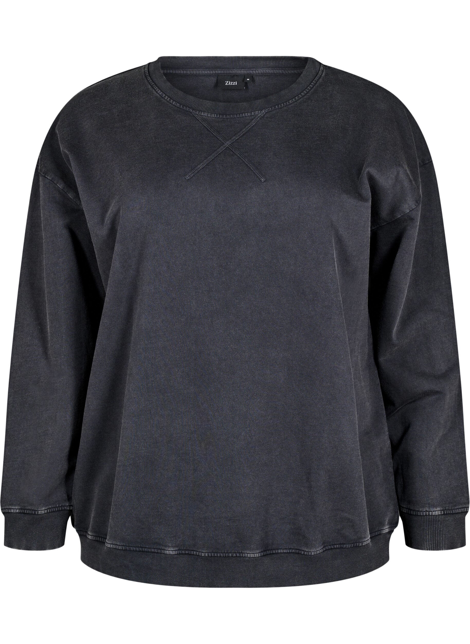 Losvallend sweatshirt met gewassen look
