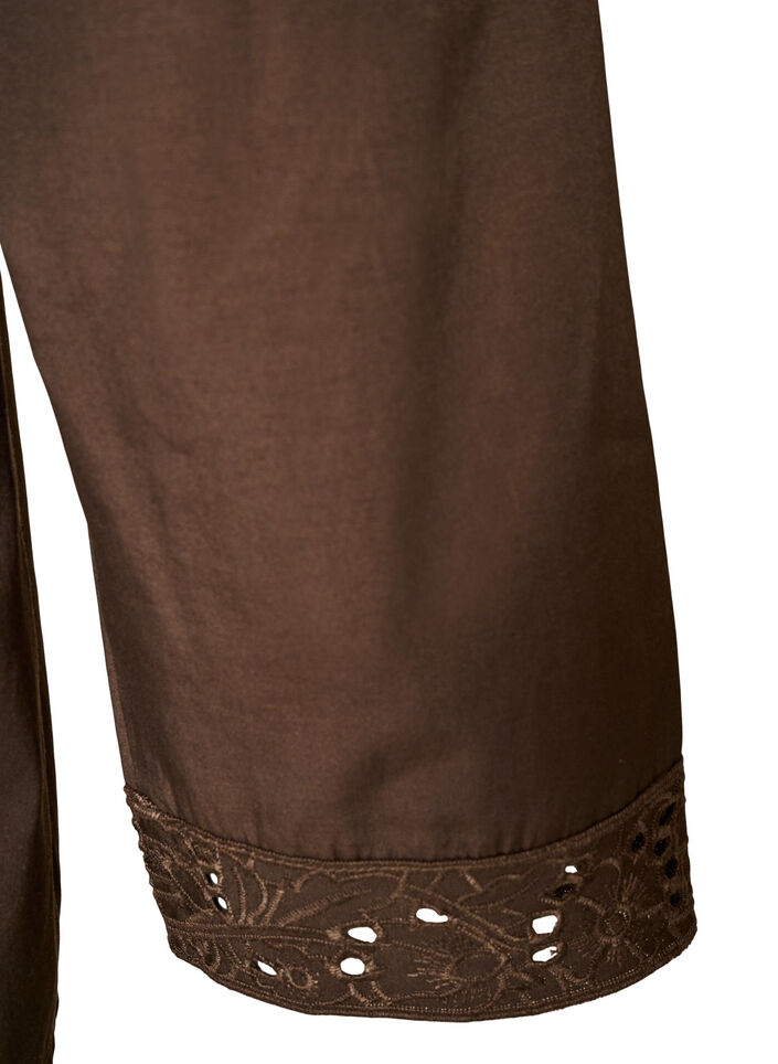 Blouse met broderie anglaise, Bruin, Packshot image number 3