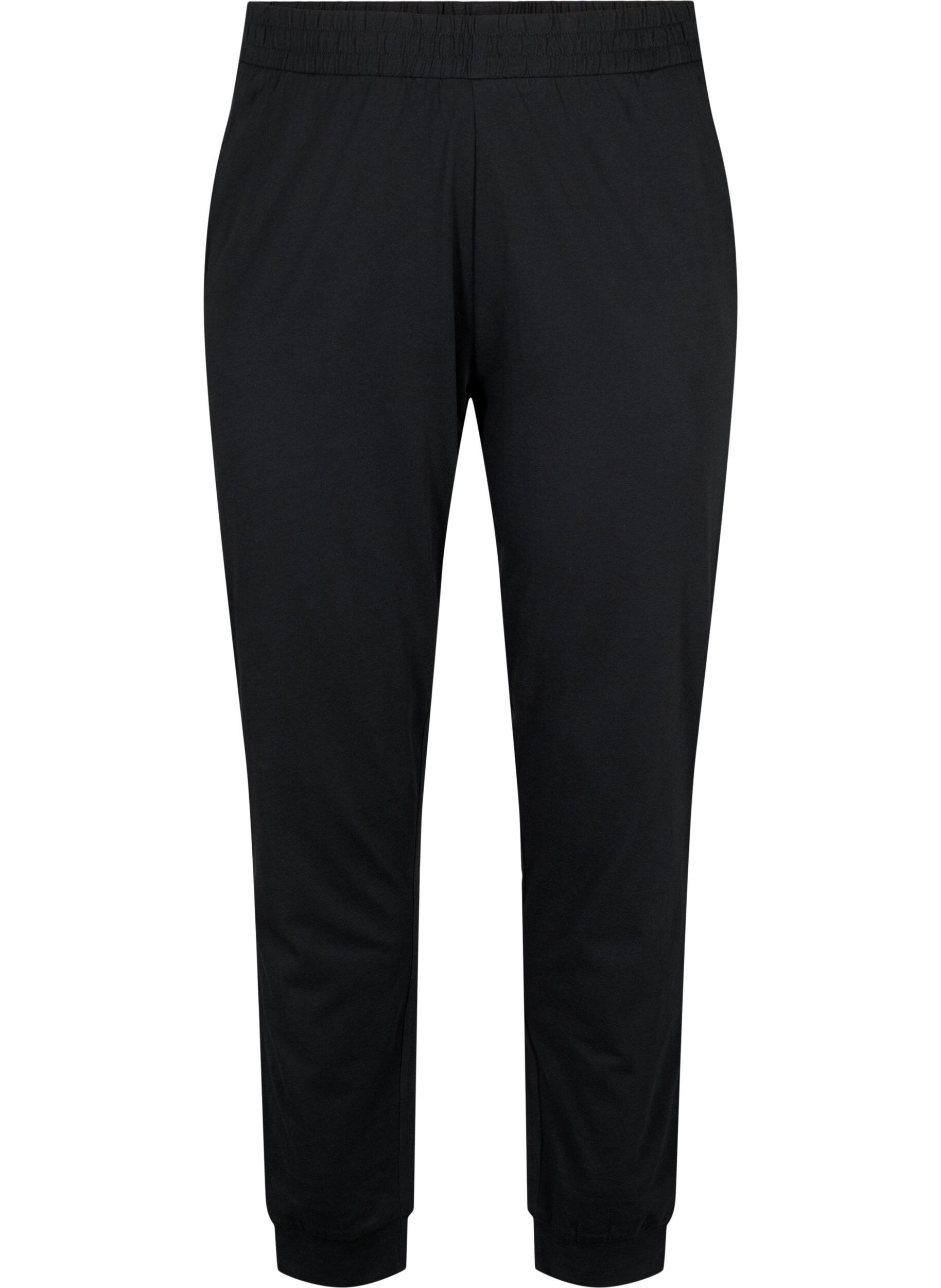 Zizzi Katoenen pyjama, Zwart, Packshot image number 0