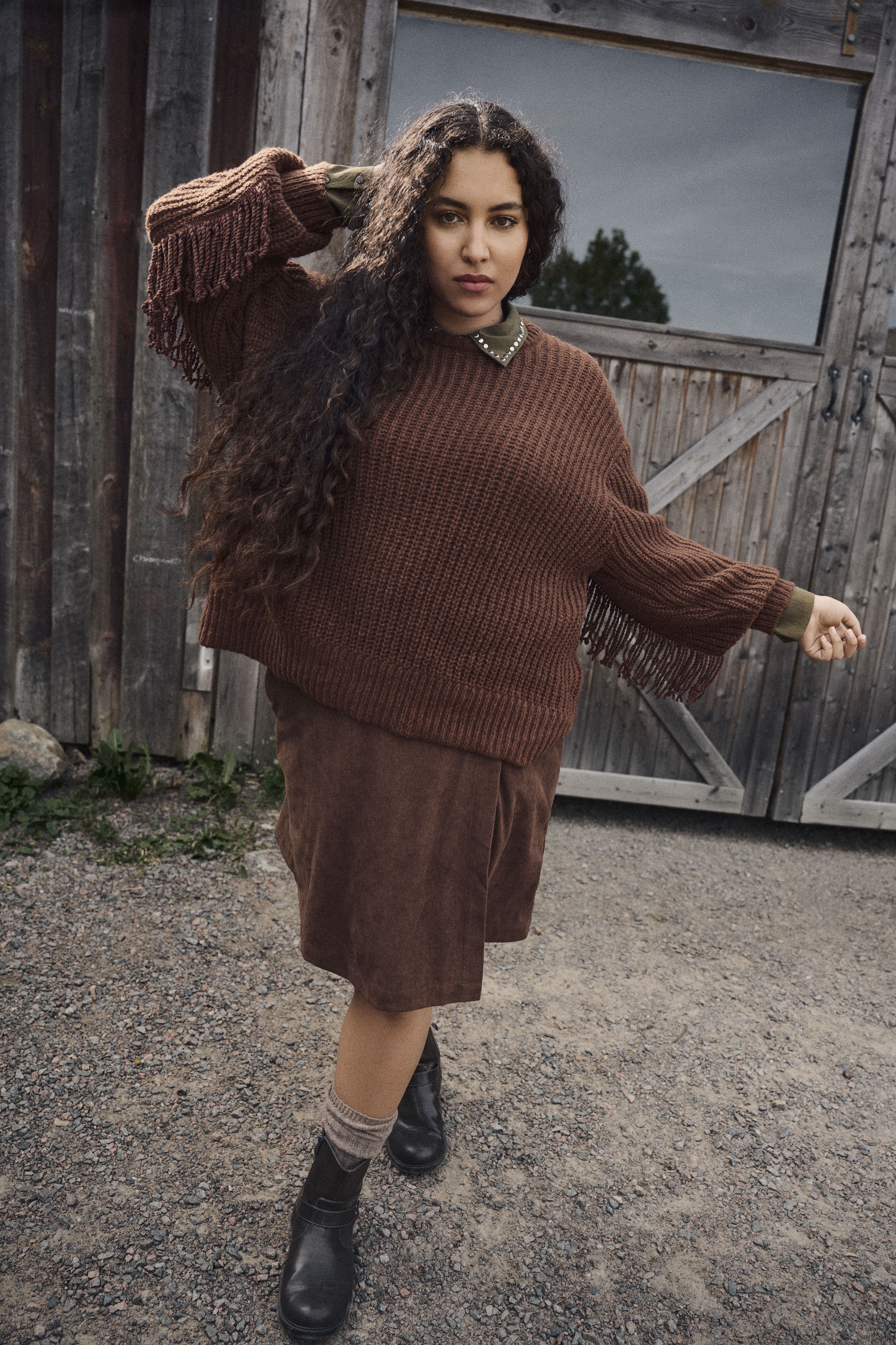 Zizzi Breiwerk met franjes, , Model