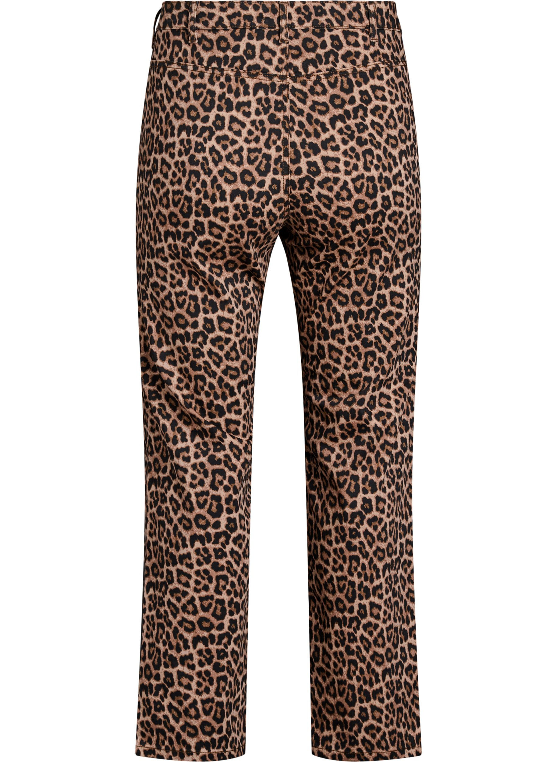 Zizzi Luipaard jeans met normale taille, Bruin, Packshot image number 1