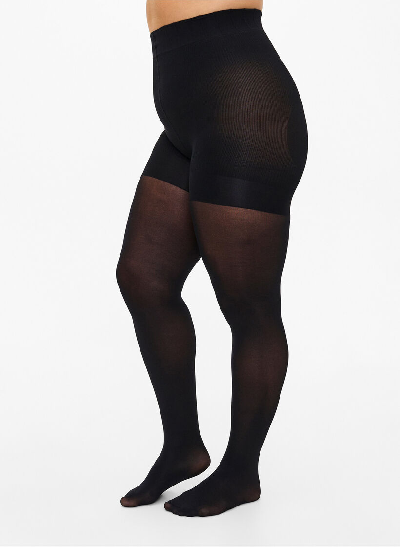 Panty 40 denier met push-up, Zwart, Model image number 0