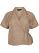 Wikkelshirt met striksluiting, Bruin, Packshot image number 0