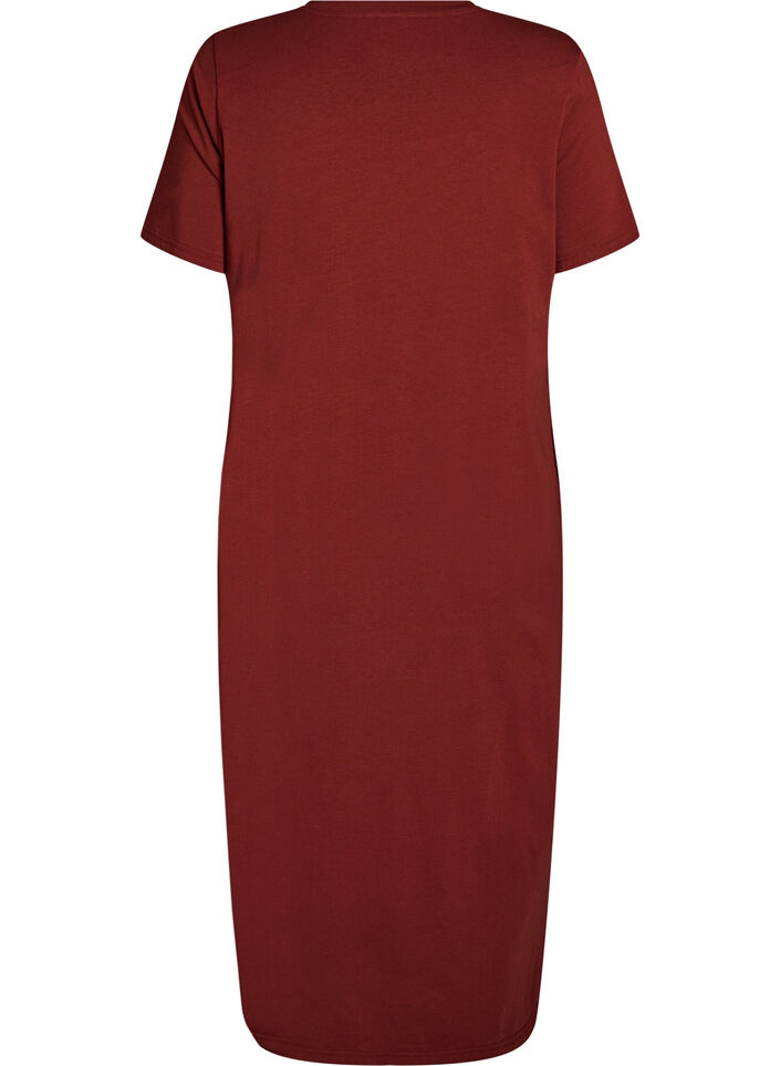 Midi T-shirt jurk met V-hals, 0426, Packshot image number 1