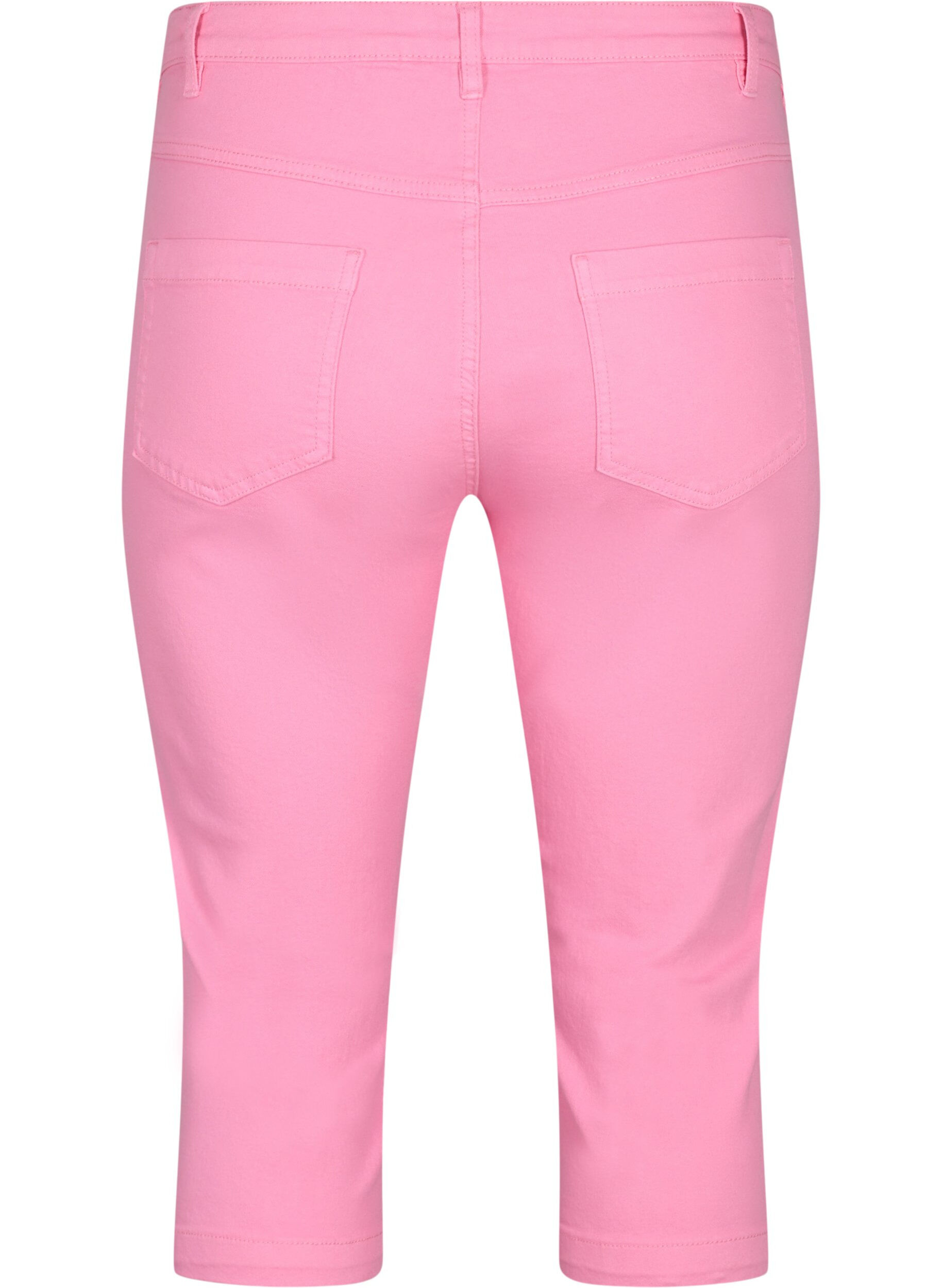 Zizzi Strakke Emily capri broek, Rosebloom, Packshot image number 1