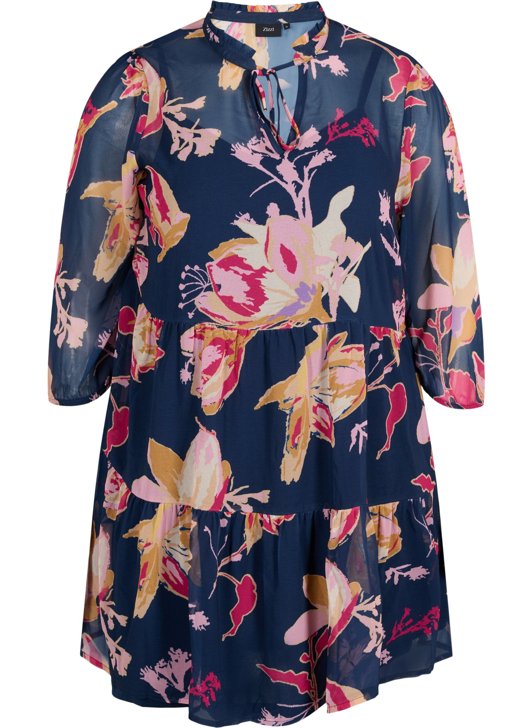 Zizzi Tuniek met bloemenprint en lurex, Big Flower AOP, Packshot image number 0