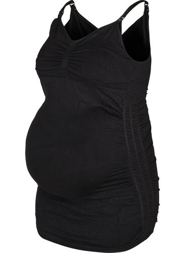 Naadloze zwangerschapstop met borstvoedingsfunctie, Black, Packshot image number 0