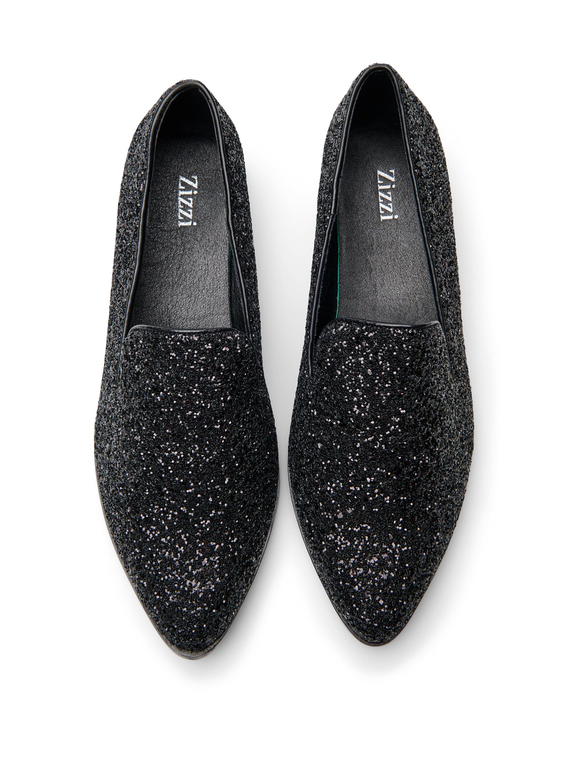 Zizzi Wide fit - Loafers met glitter, Zwart, Packshot image number 2