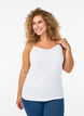 Basic strop top in katoen, Wit, Model image number 0