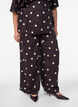 Viscose broek met stippen en wijde pijpen, Bruin, Model image number 3