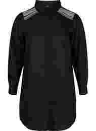 Lang shirt met parel details, Black