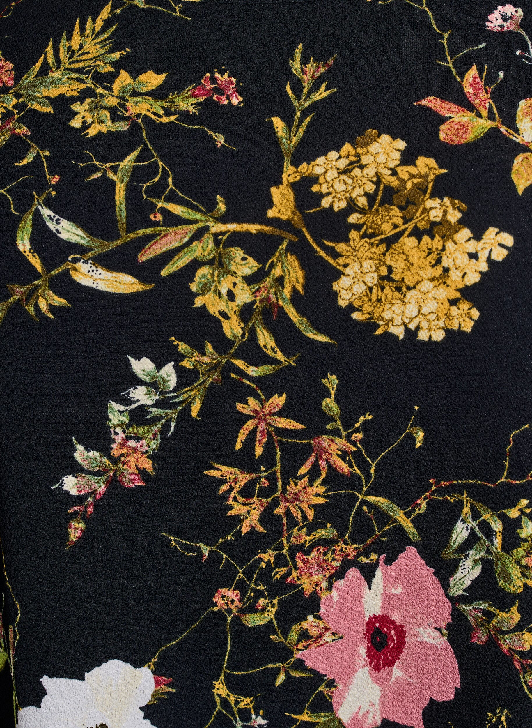 Zizzi Jurk met print en korte mouwen, Zwart, Packshot image number 2