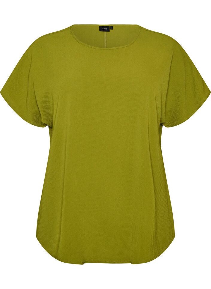 Top met korte mouwen en ronde hals, Groen, Packshot image number 0