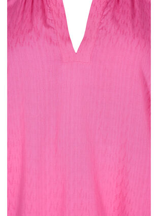 Viscose blouse met korte mouwen en v-hals, Shocking Pink, Packshot image number 2