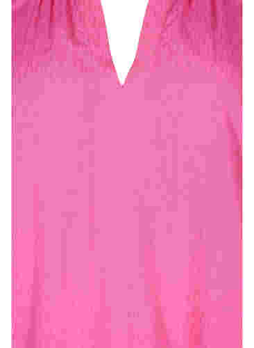 Viscose blouse met korte mouwen en v-hals, Shocking Pink, Packshot image number 2